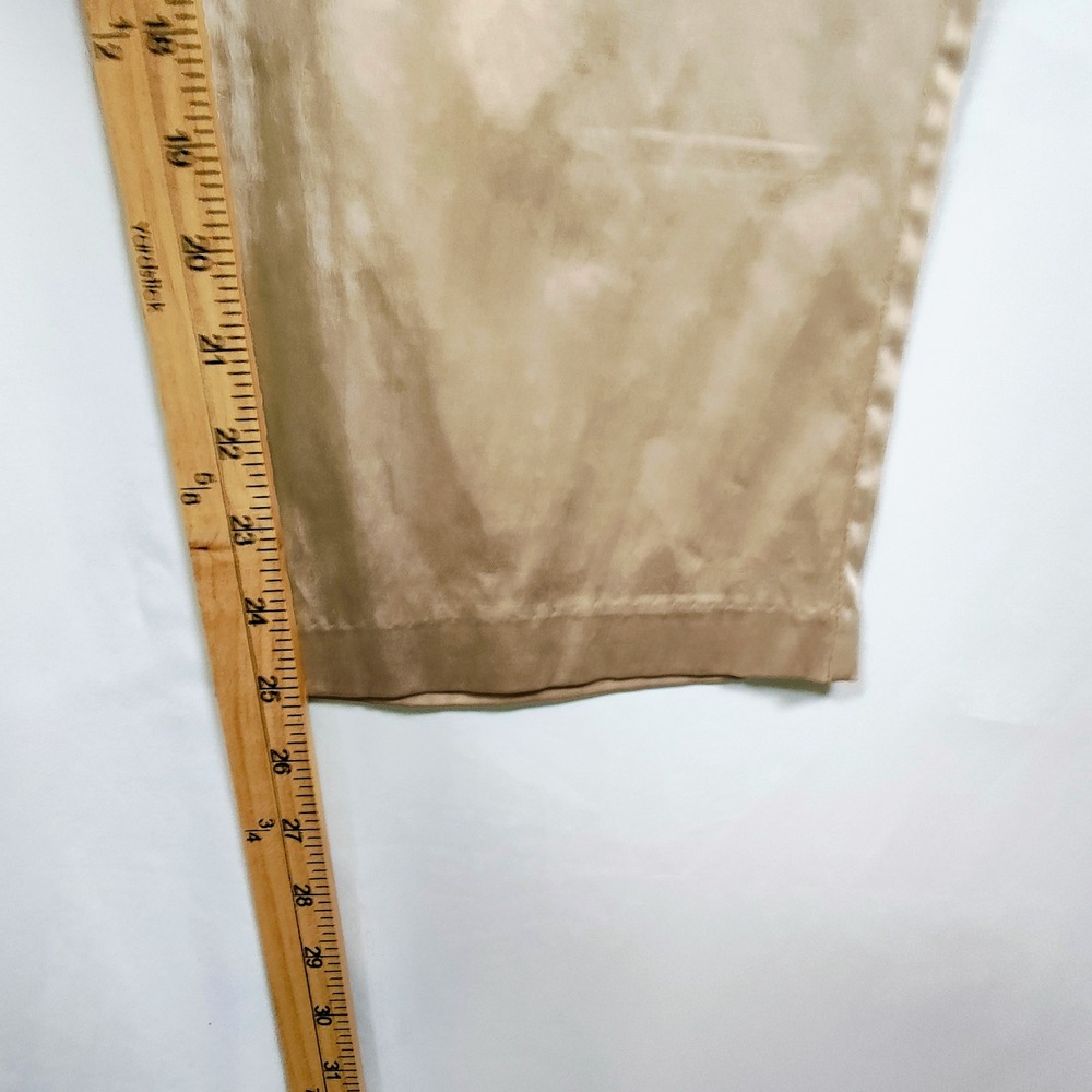 Zara Women's Champagne Gold Satin Cargo Pants Wide Leg High Waist Utility M - Picture 8 of 15